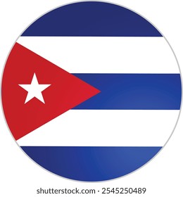 Cuba Official Flag Round Icon Vector