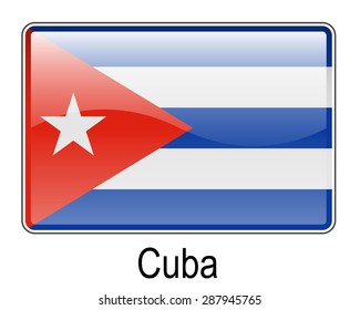cuba official state button flag 