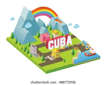 Cuba is one of  beautiful country to visit.vector illustrator