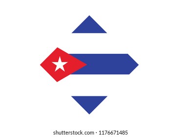 Cuba outline map country diamond shape national borders