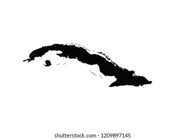 Cuba outline map country shape national borders state island