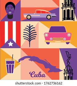 Cuba pattern seamless design. Decoration textile and paper series