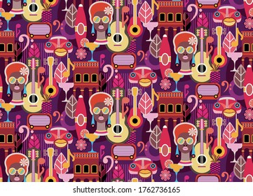 Cuba pattern seamless design. Decoration textile and paper series