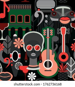 Cuba pattern seamless design. Decoration textile and paper series