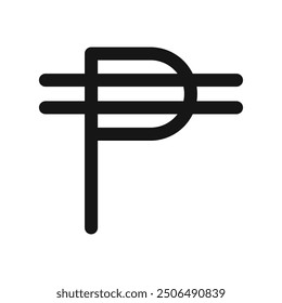 Cuba peso icon Black line art vector logo