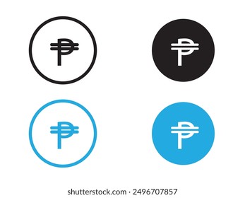 Cuba peso icon black and white vector outline sign