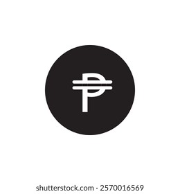 Cuba peso icon black and white vector outline sign