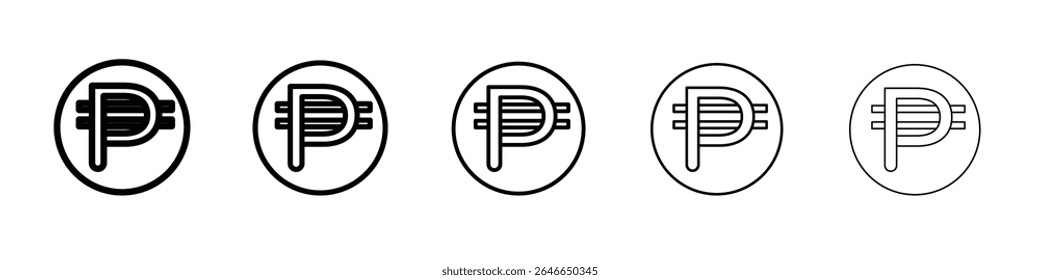 Cuba peso icon flat simple outline logo