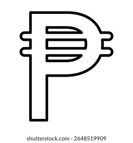 Cuba peso icon Outline isolated logo mark