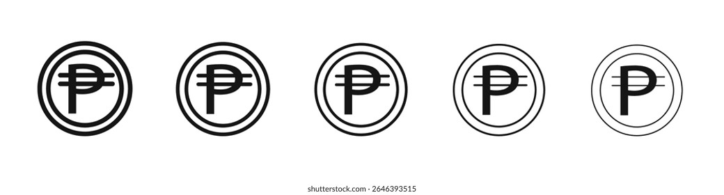 Cuba peso icon vector outline set illustration sign