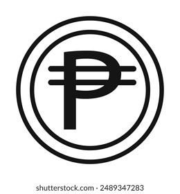 Cuba peso icon Vector symbol or sign set collection in black and white outline