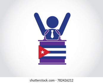 Cuba Podium People Businessman Speech 
