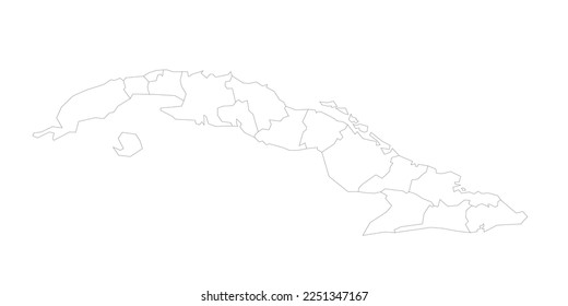 Cuba political map of administrative divisions