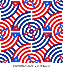 cuba and puerto rico flags pattern. tracery design. abstract background. vector illustration