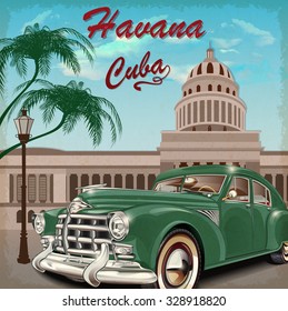 Cuba retro poster.