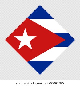 Cuba rhombus flag. Vector illustration.