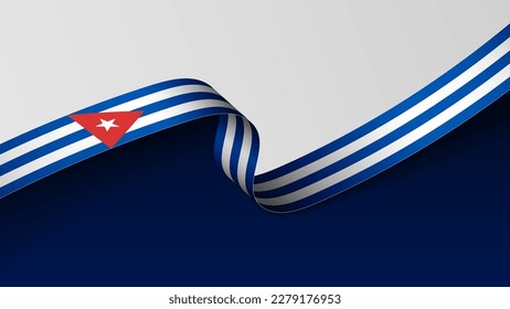 Cuba ribbon flag background. Element of impact for the use you want to make of it.