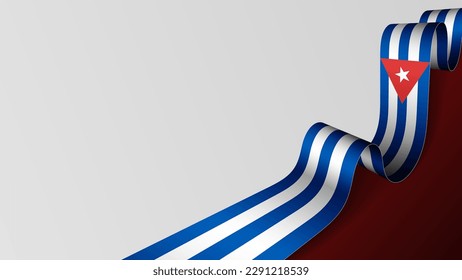 Cuba ribbon flag background. Element of impact for the use you want to make of it.