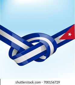  cuba ribbon flag on bue sky background