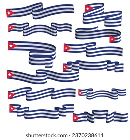 cuba ribbon flag vector element
