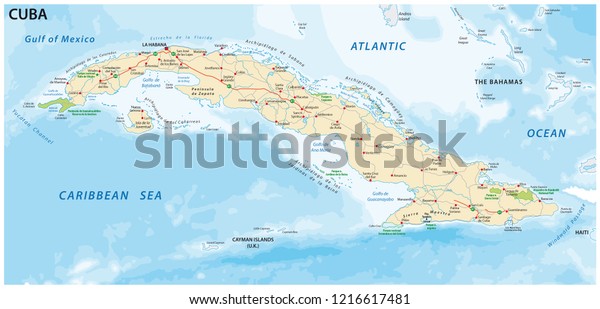 Cuba Road National Park Vector Map Stock Vector (Royalty Free ...