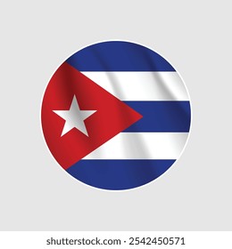 Cuba round flag stock vector