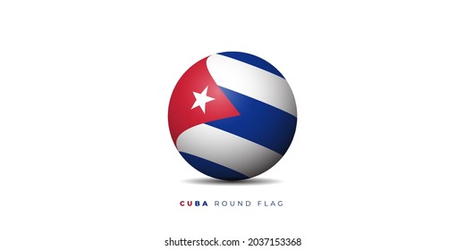 Cuba Round flag vector illustration. Cuba Independence day design. Good template for Cuba national day or Independence day design.