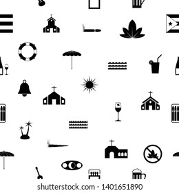 cuba seamless pattern background icon.