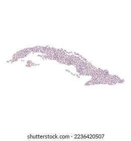 Cuba Silhouette Pixelated pattern illustration