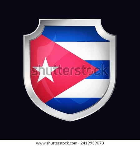 Cuba Silver Shield Flag Icon
