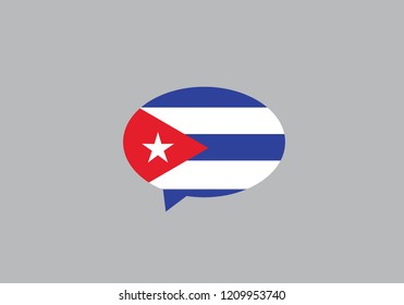 Cuba speech bubble language symbol national flag country emblem 