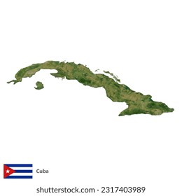 Vector de mapa de país de la topografía cubana