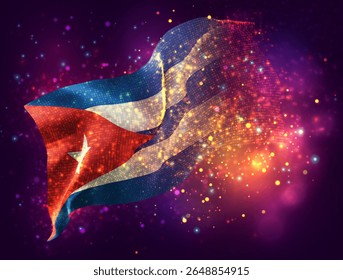 Cuba, vetor 3d bandeira com um splash de pontos de tinta, explosão de pontos coloridos