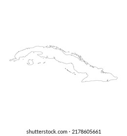 Esquema del mapa del país vector de Cuba