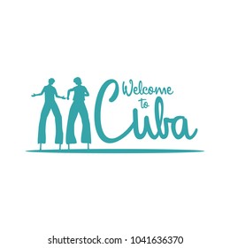 Cuba vector logo. Stilts Walker of Havana. 