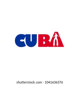 Cuba vector logo. Stilts Walker of Havana. 