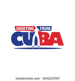 Cuba vector logo. Stilts Walker of Havana. 