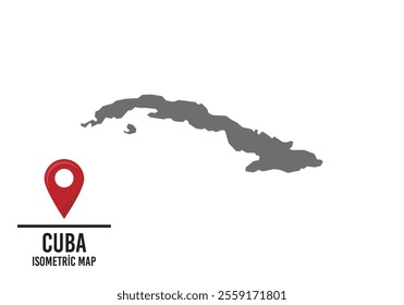 Cuba vector map illustration, country map with markings. vector illustration.