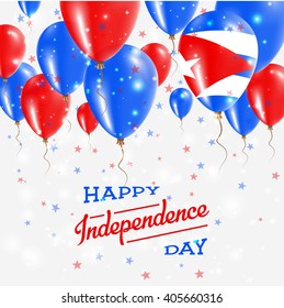 Cuba Vector Patriotic Poster. Independence Day Placard with Bright Colorful Balloons of Country National Colors. Cuba Independence Day Celebration.
