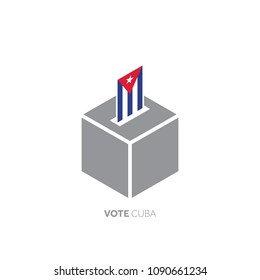 Cuba voting concept. National flag and ballot box.
