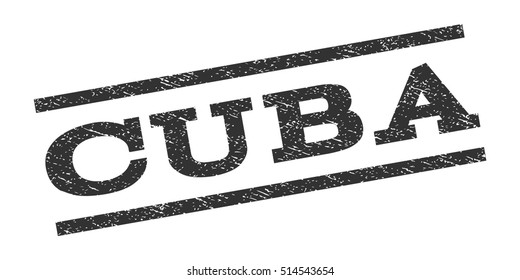 Cuba watermark stamp. Text caption between parallel lines with grunge design style. Rubber seal stamp with dirty texture. Vector gray color ink imprint on a white background.