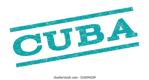 Cuba watermark stamp. Text caption between parallel lines with grunge design style. Rubber seal stamp with unclean texture. Vector color ink imprint on a white background.