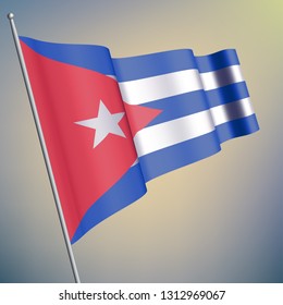 Cuba waving 3D flag. National symbol, realistic vector illustration. Eps10. - Vetorial