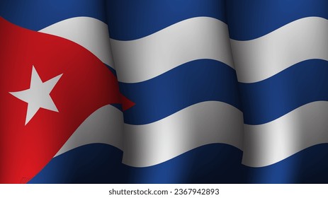 Cuba winkend Flaggenhintergrund Design Vektorgrafik geeignet für Poster im Urlaub, Festtag oder Kuba Unabhängigkeitsmoment