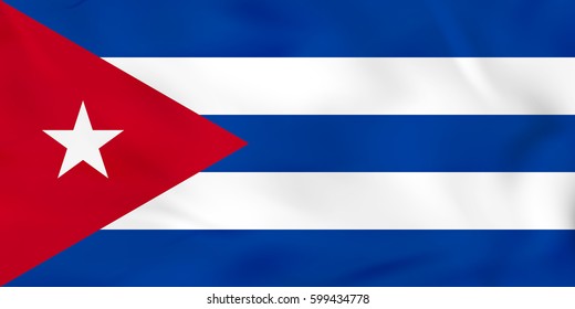 Cuba waving flag. Cuba national flag background texture. Vector illustration.
