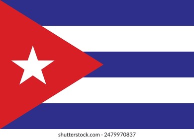 Cuba waving flag pattern background. Realistic national flag design. Abstract vector template.