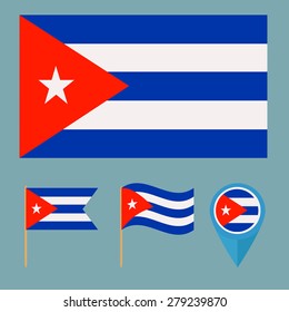 Cuba,icons for design with reference to a particular country. flag from the same series