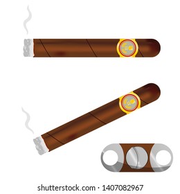 cuban cigarettes vector art illustration on white