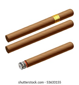 Cuban Cigars. Vector Illustration.