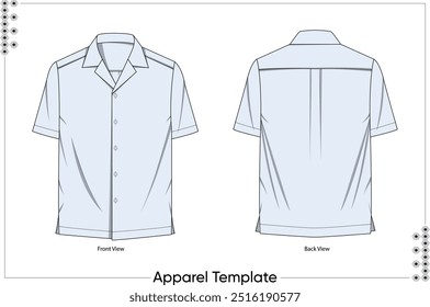 Cuban collar shirt vector illustration